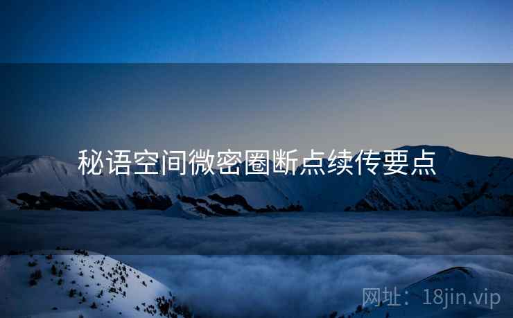 秘语空间微密圈断点续传要点