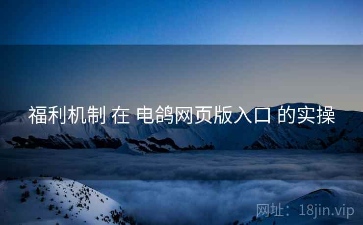 福利机制 在 电鸽网页版入口 的实操