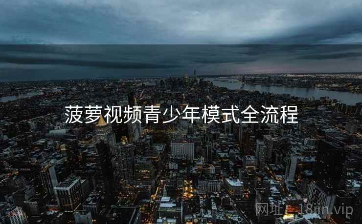 菠萝视频青少年模式全流程